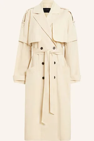 AllSaints Trenchcoat Clyde Mit Abnehmbaren Ärmeln weiss
