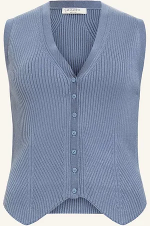 AllSaints Strickweste Cruz grau