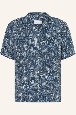 Eton Resorthemd Medium Fit Aus Leinen blau