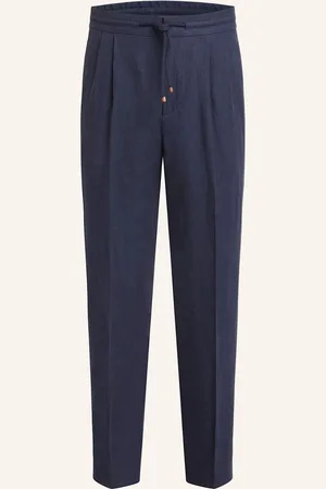 Brunello Cucinelli Anzughose Leisure Fit Aus Leinen blau