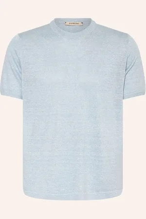 Fioroni Strickshirt Mit Leinen blau