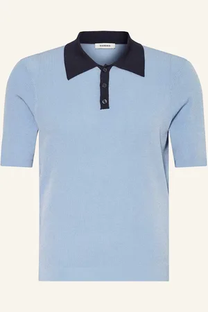 Sandro Strick-Poloshirt blau