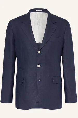 Brunello Cucinelli Leinen-Sakko Leisure Fit blau