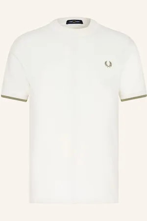 Fred Perry Piqué-Shirt weiss