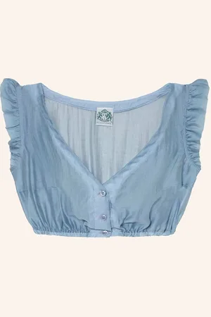 Hammerschmid Dirndlbluse Eveline Mit Rüschen blau