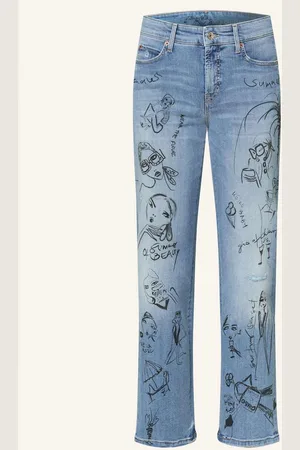 Cambio Straight Jeans Paris blau