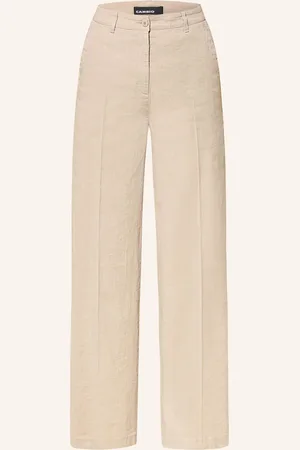 Cambio Marlenehose Adrienne Mit Leinen weiss