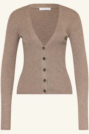 Brunello Cucinelli Strickjacke Mit Cashmere Und Glitzergarn braun
