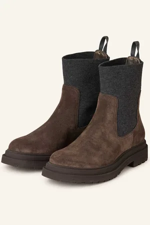 Brunello Cucinelli Chelsea-Boots Mit Schmucksteinen braun