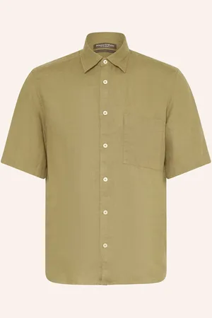 Marc O’ Polo Kurzarm-Hemd Regular Fit Aus Leinen gruen