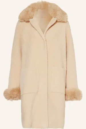 Joseph Ribkoff Mantel Mit Abnehmbarem Kunstpelz beige
