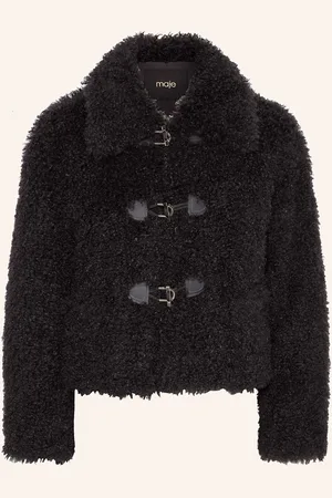 Maje Teddyfell-Jacke grau