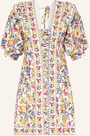Farm Rio Kleid Mit Leinen blau