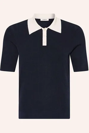 Sandro Strick-Poloshirt blau