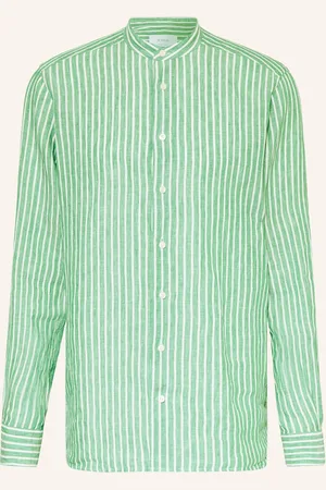 Eton Leinenhemd Regular Fit Mit Stehkragen gruen