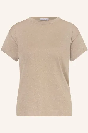 Brunello Cucinelli T-Shirt Mit Cashmere Und Glitzergarn braun