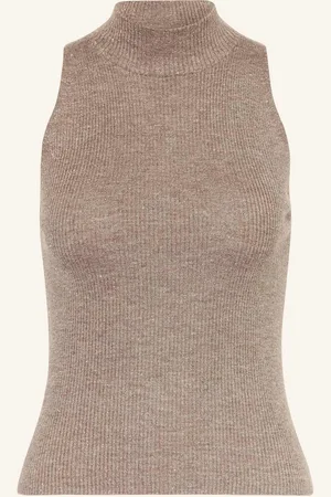 Brunello Cucinelli Stricktop Mit Cashmere Und Glitzergarn braun