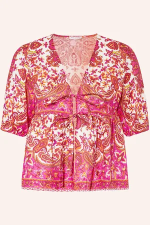 Mrs & HUGS Blusenshirt Aus Leinen pink