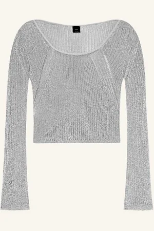 Pinko Pullover Nathan Mit Glitzergarn grau
