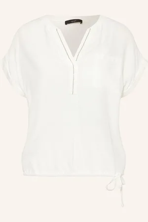 Oui Blusenshirt Mit Schmuckperlen weiss
