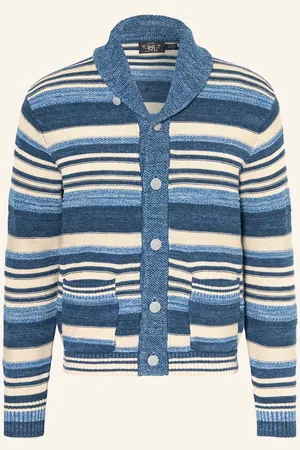 Ralph Lauren Strickjacke Mit Leinen blau