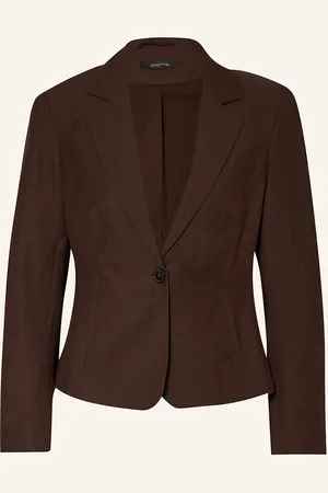Comma, Blazer Mit Leinen braun