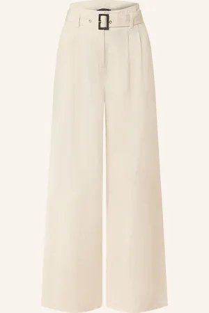 Comma, Marlenehose Mit Leinen beige