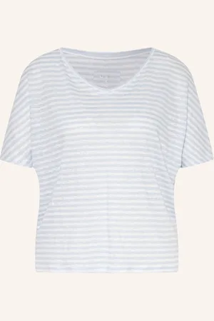 Oui T-Shirt Aus Leinen blau