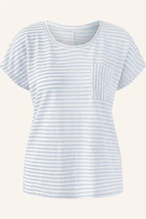 Oui T-Shirt Aus Leinen blau