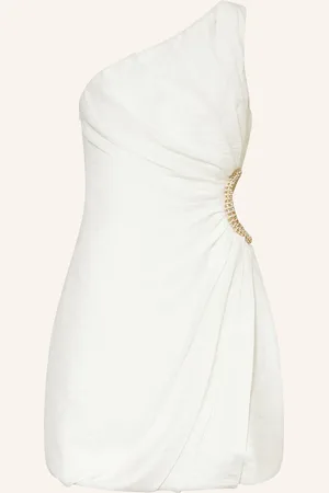Sandro One-Shoulder-Kleid Mit Leinen Und Schmucksteinen