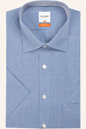 Olymp Kurzarm-Hemd Luxor Modern Fit blau