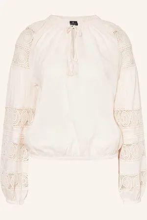 monari Bluse Mit Lochspitze Und Rüschen beige
