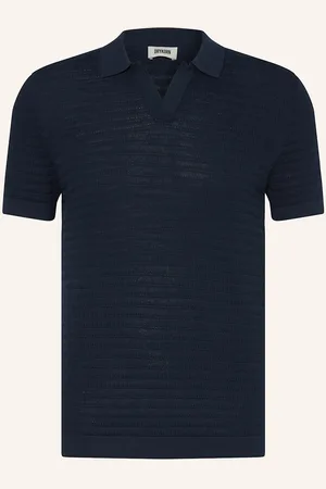 Drykorn Strick-Poloshirt Braian blau