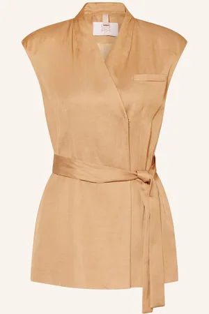 Riani Satinweste Mit Leinen beige
