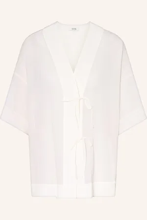 COS Blusenshirt Aus Musselin weiss
