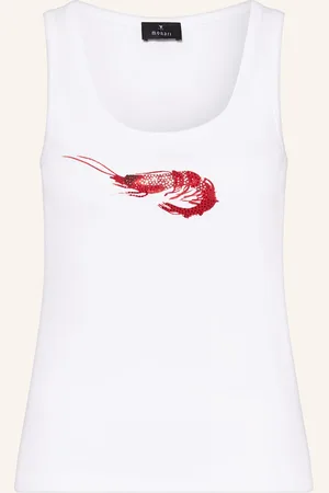 monari Tanktop Mit Schmucksteinen weiss