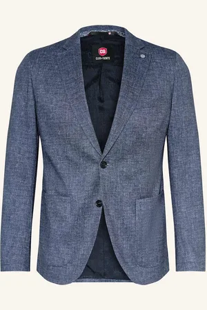 Club of Gents Anzugsakko Cg Cuba Slim Fit Aus Jersey blau