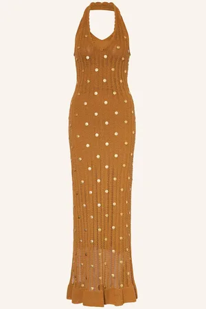 Sandro Strickkleid Mit Volants gruen