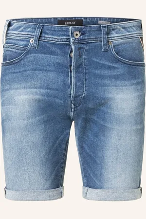 Replay Jeansshorts Tapered Fit blau