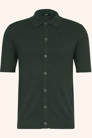 Reiss Strickhemd Thames Regular Fit gruen