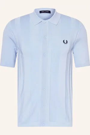 Fred Perry Strickhemd Regular Fit blau