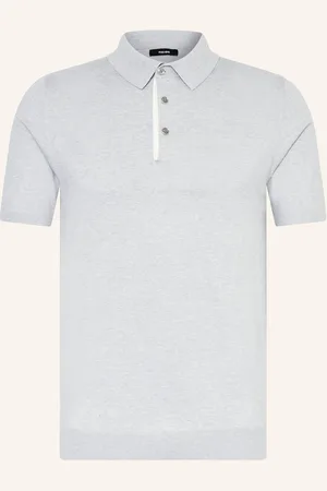 Reiss Strick-Poloshirt Finch Regular Fit grau