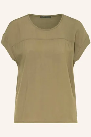 Opus T-Shirt Sesonne Im Materialmix gruen