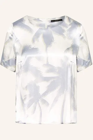 Oui Blusenshirt Aus Satin blau