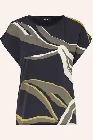 Opus T-Shirt Sopika Im Materialmix blau