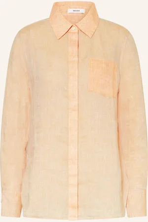 Reiss Hemdbluse Aus Leinen orange