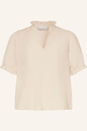 Neo Noir Blusenshirt Odesa Aus Leinen Mit Rüschen beige