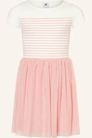 Petit Bateau Kleid Im Materialmix weiss
