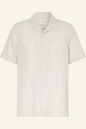 Calvin Klein Kurzarm-Hemd Regular Fit Mit Leinen gruen