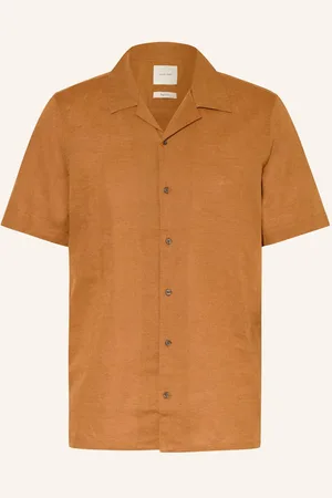 Calvin Klein Kurzarm-Hemd Regular Fit Mit Leinen braun